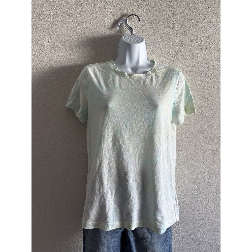 Danskin Tie-Dye‎ Activewear Top | Pastel Citron Green & Yellow Soft Girl Style M